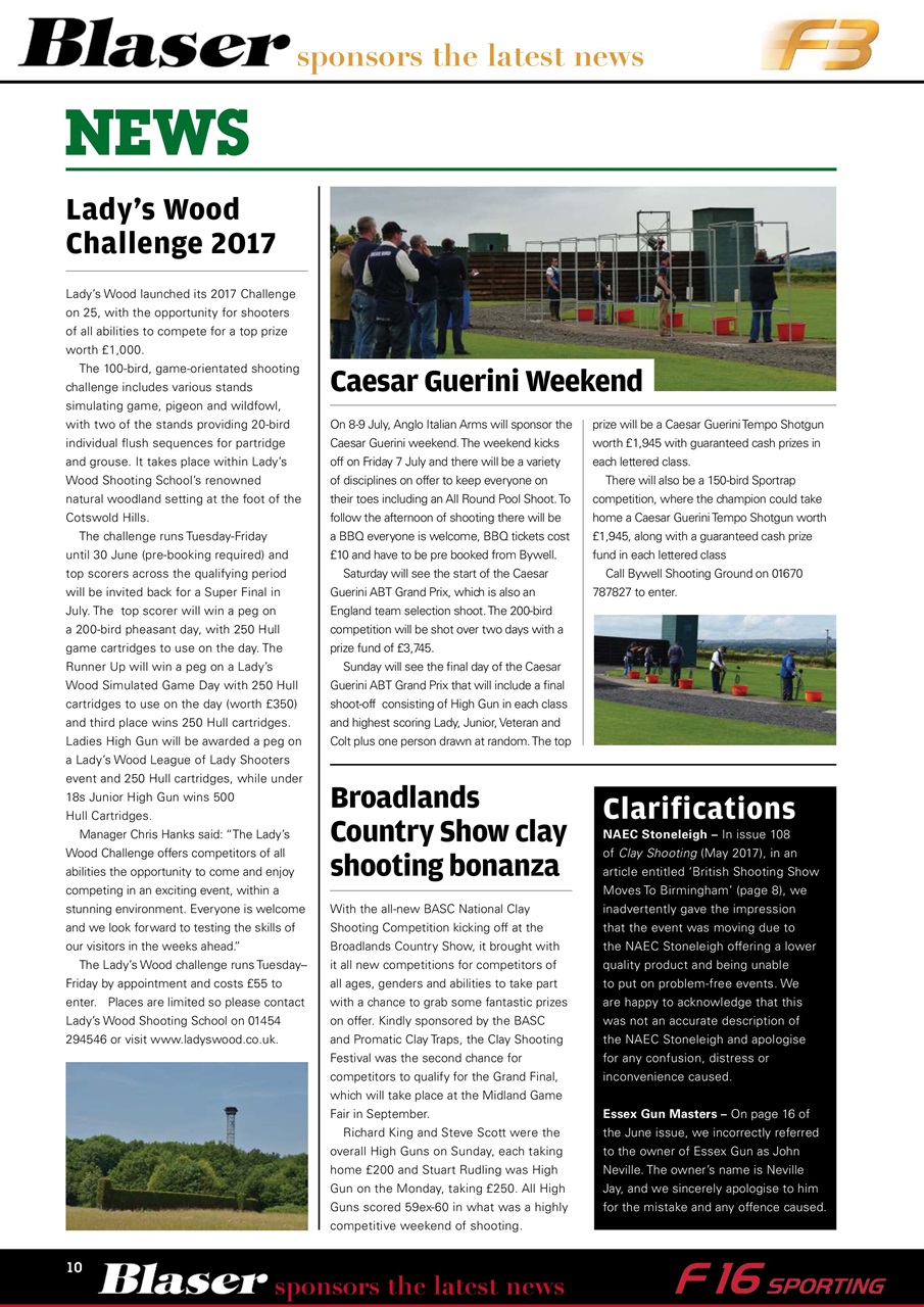 Clay Shooting Preview Pages