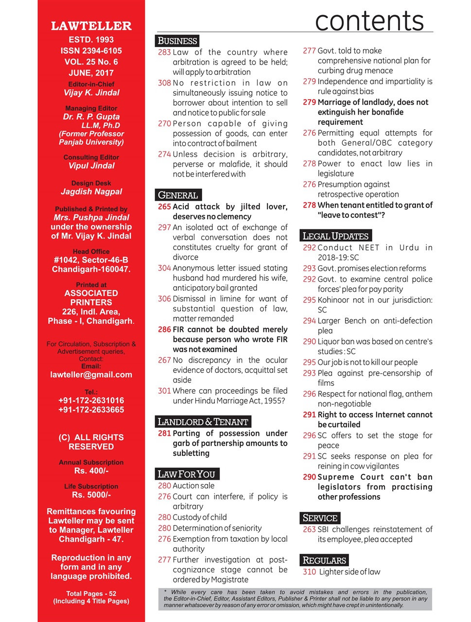 Lawteller – A Legal Awareness Magazine Preview Pages