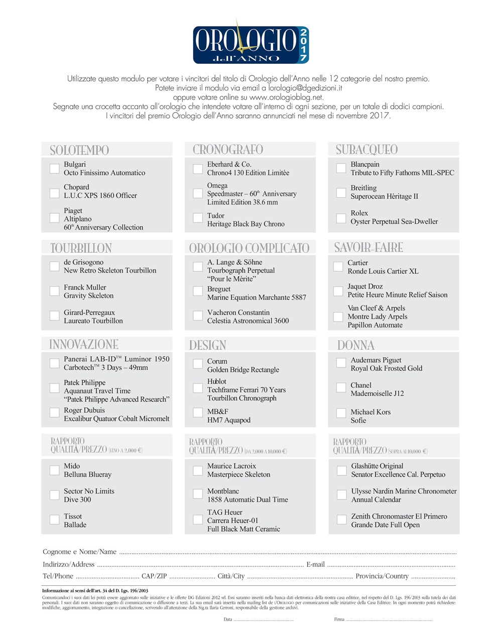 L'Orologio Preview Pages