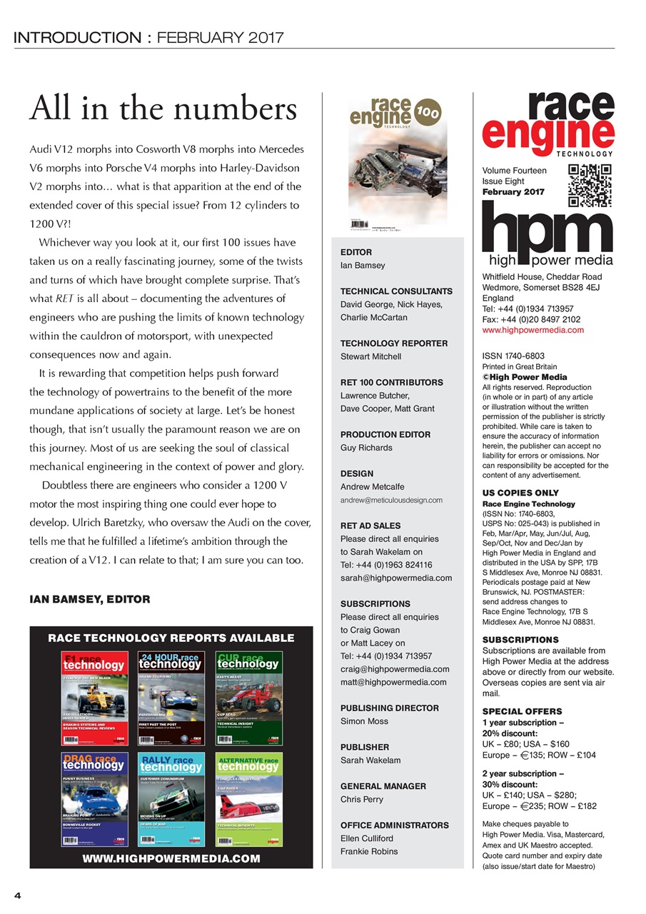 Race Engine Technology Preview Pages