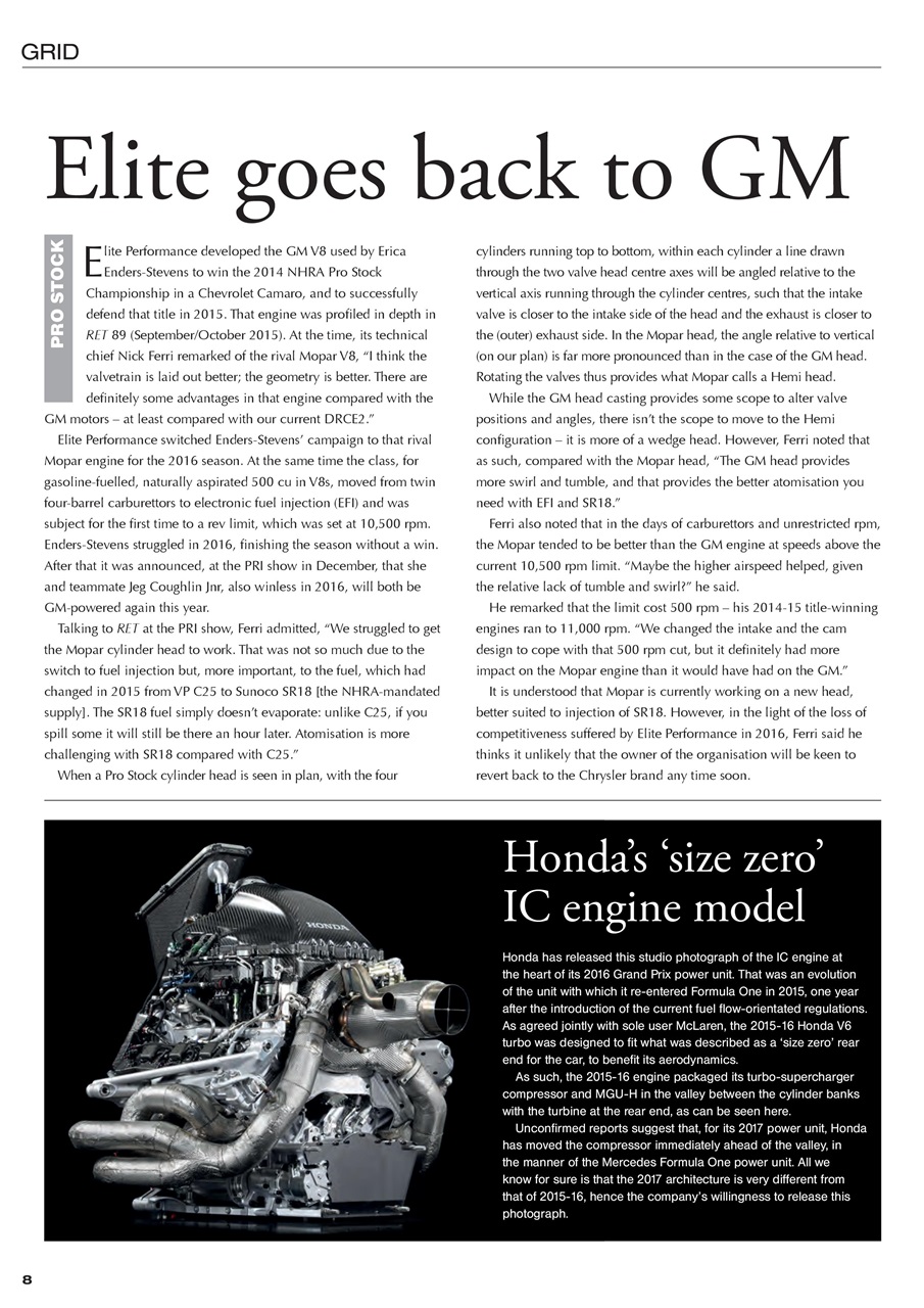 Race Engine Technology Preview Pages