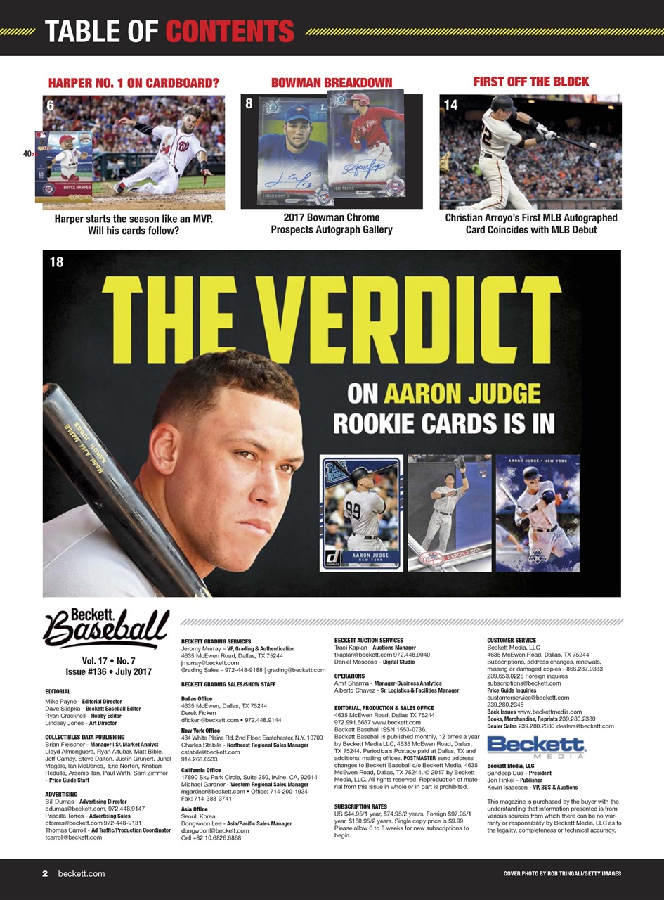 Beckett Baseball Magazine Preview Pages