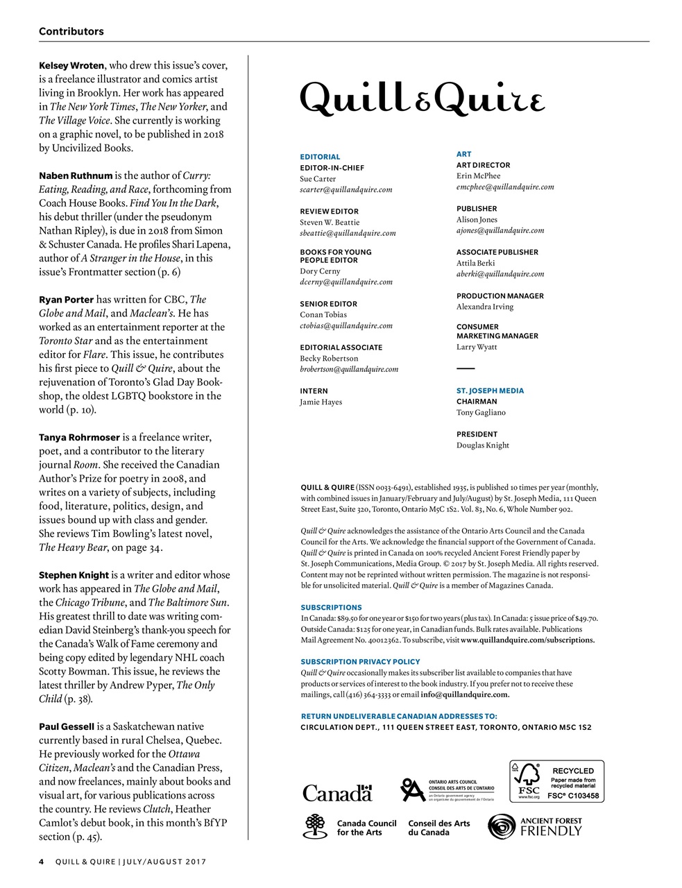 Quill & Quire Preview Pages