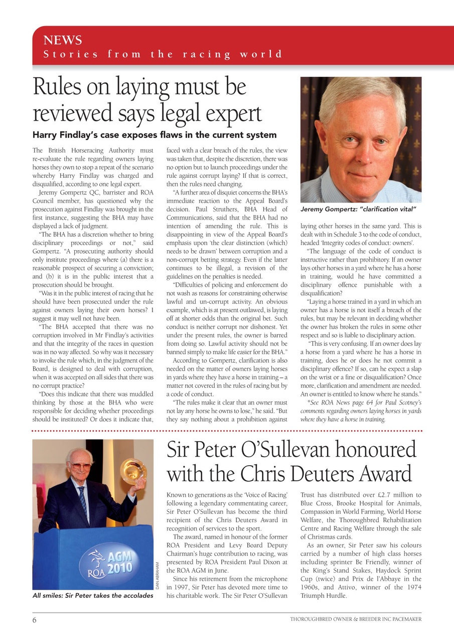 The Owner Breeder Preview Pages