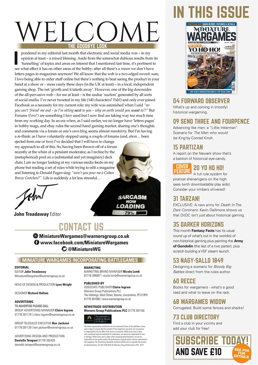 Miniature Wargames Preview Pages