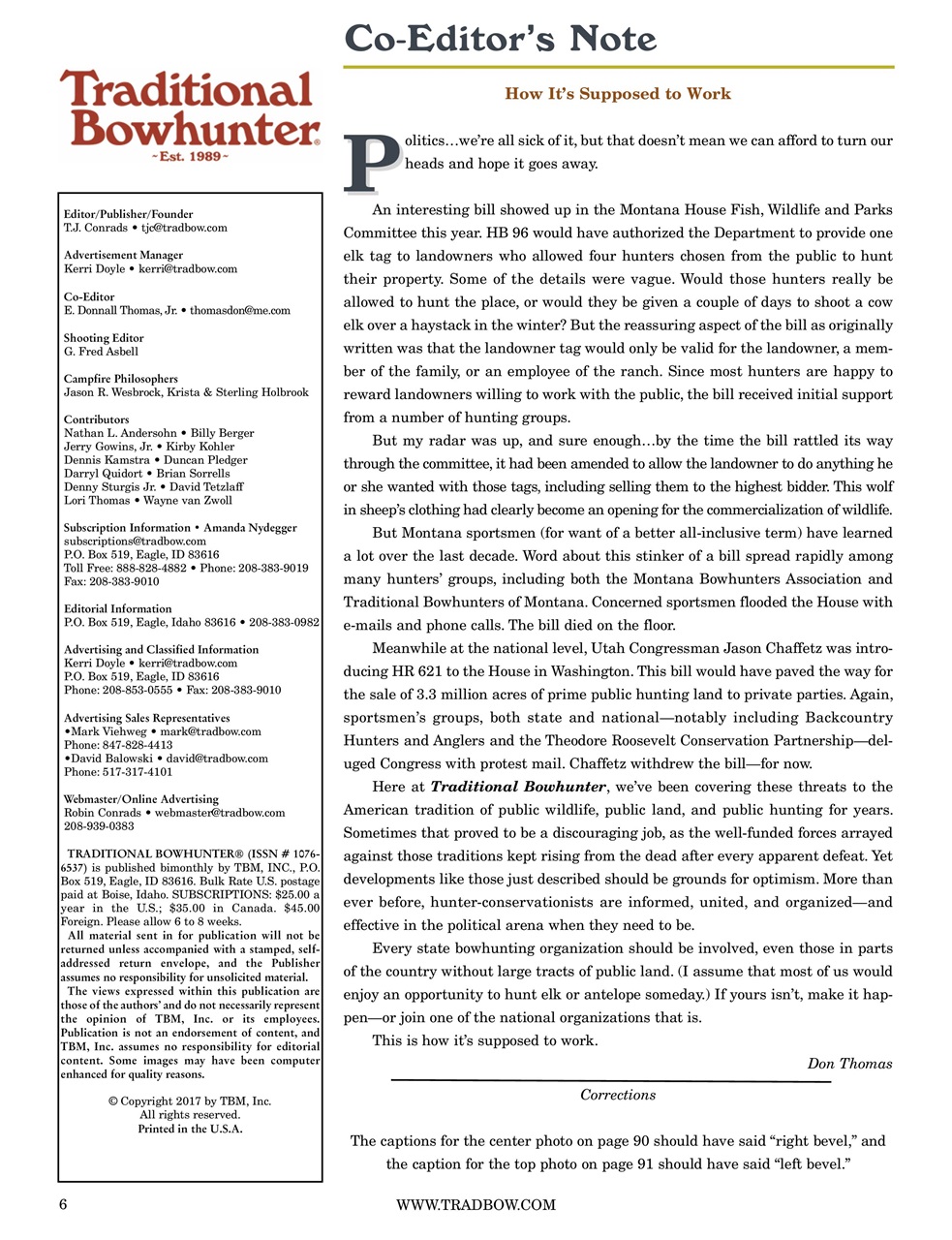 Traditional Bowhunter Magazine Preview Pages