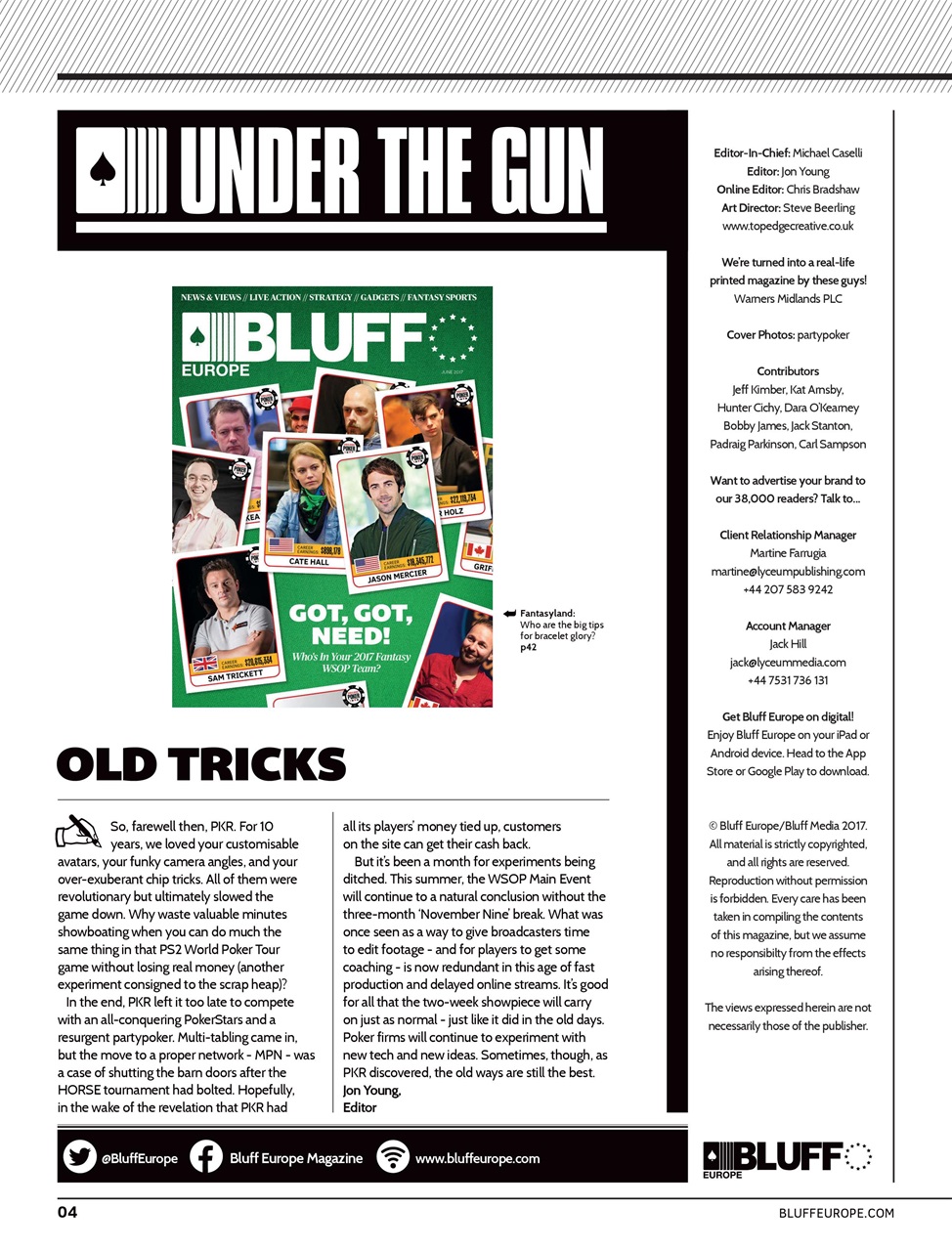 Bluff Europe Preview Pages
