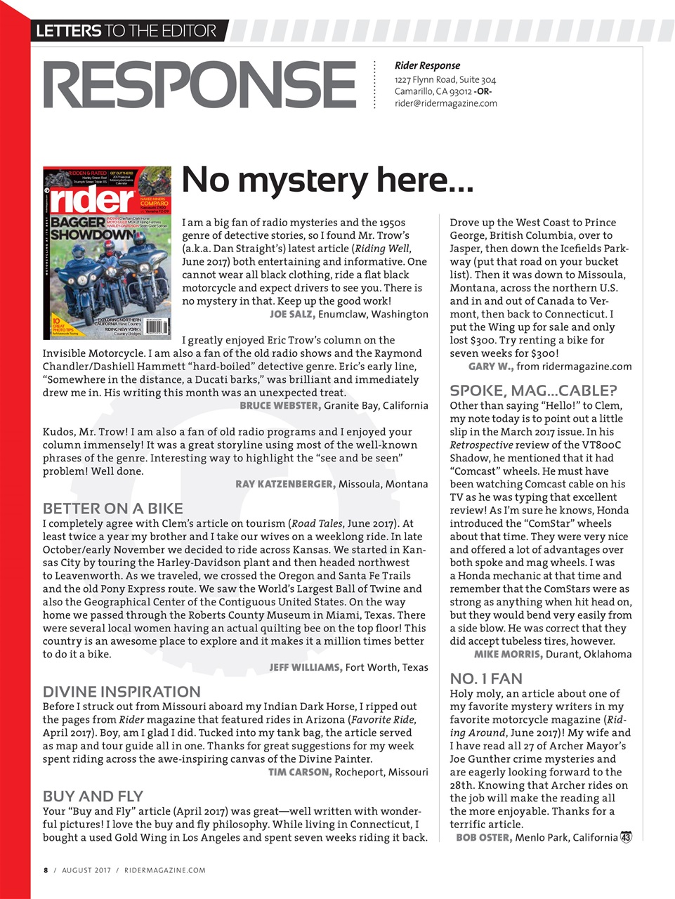 Rider Magazine Preview Pages