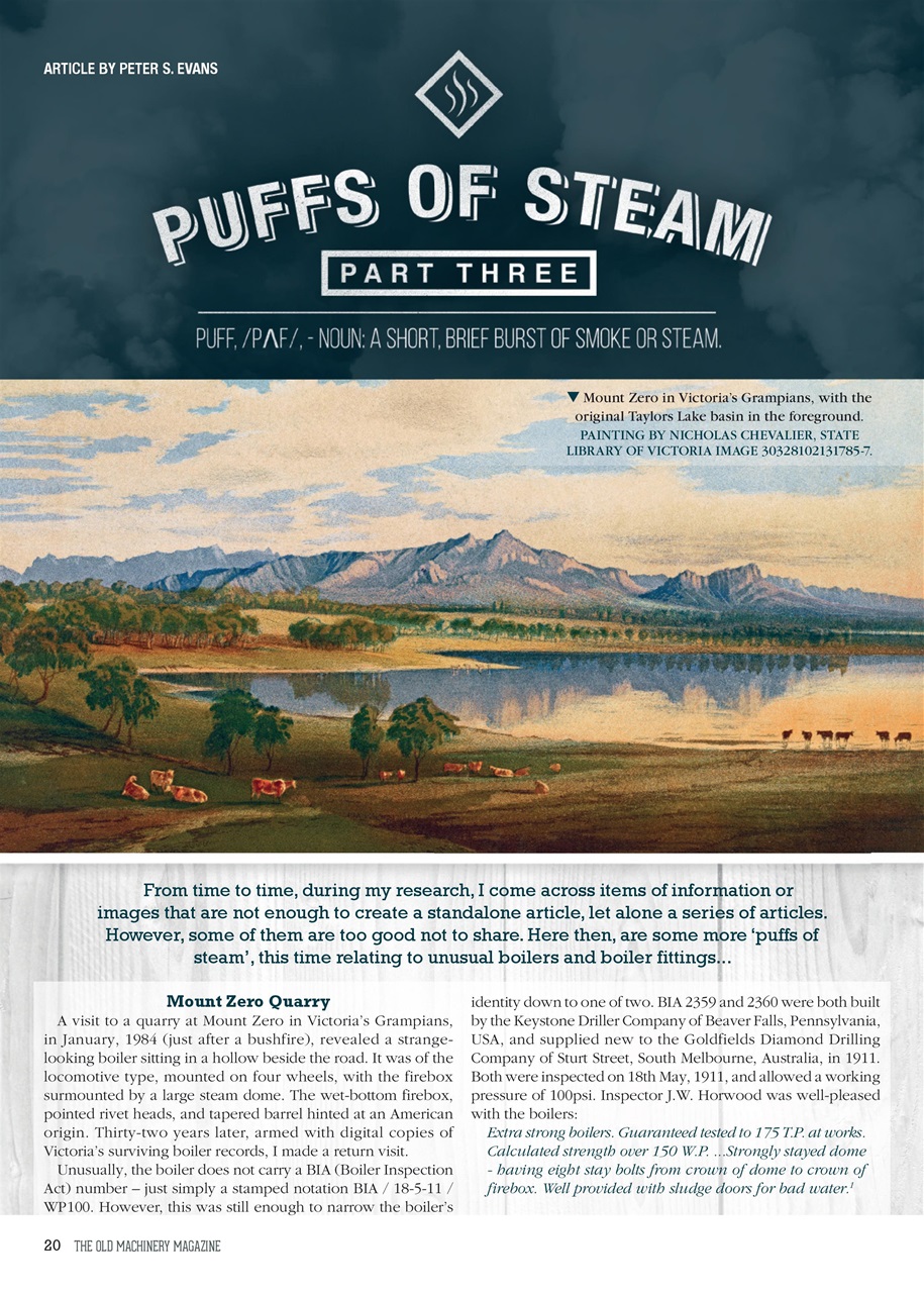 The Old Machinery Magazine Preview Pages