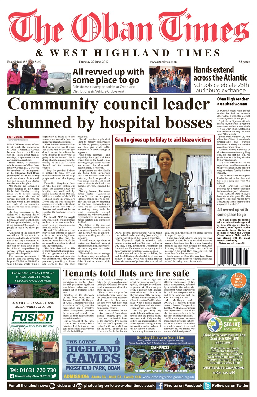 The Oban Times & Lochaber Times Preview Pages