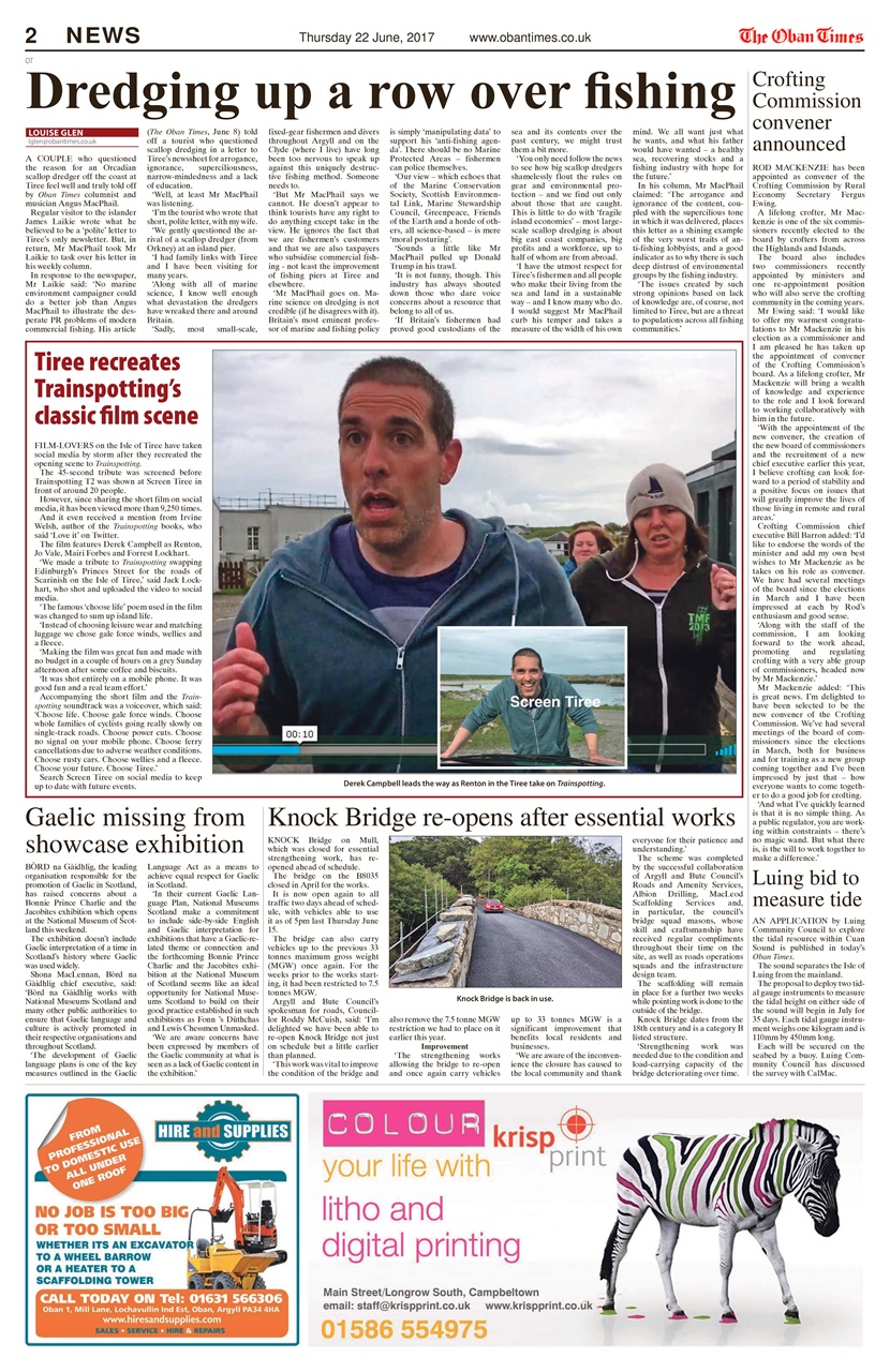 The Oban Times & Lochaber Times Preview Pages