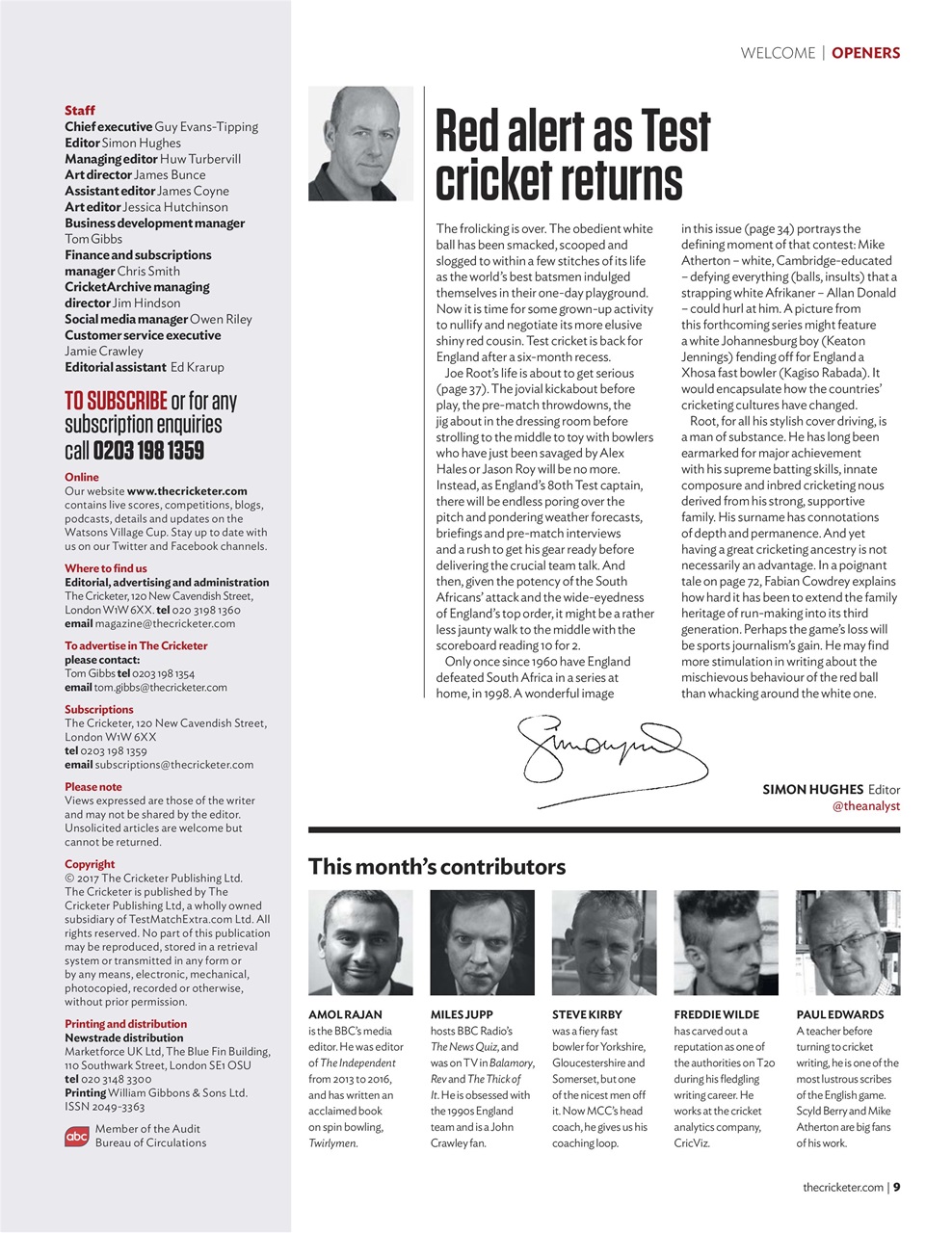 The Cricketer Magazine Preview Pages
