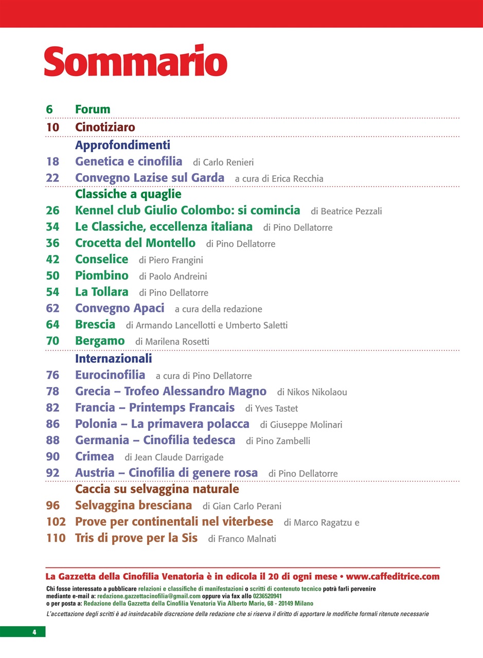 La Gazzetta Della Cinofilia Venatoria Preview Pages