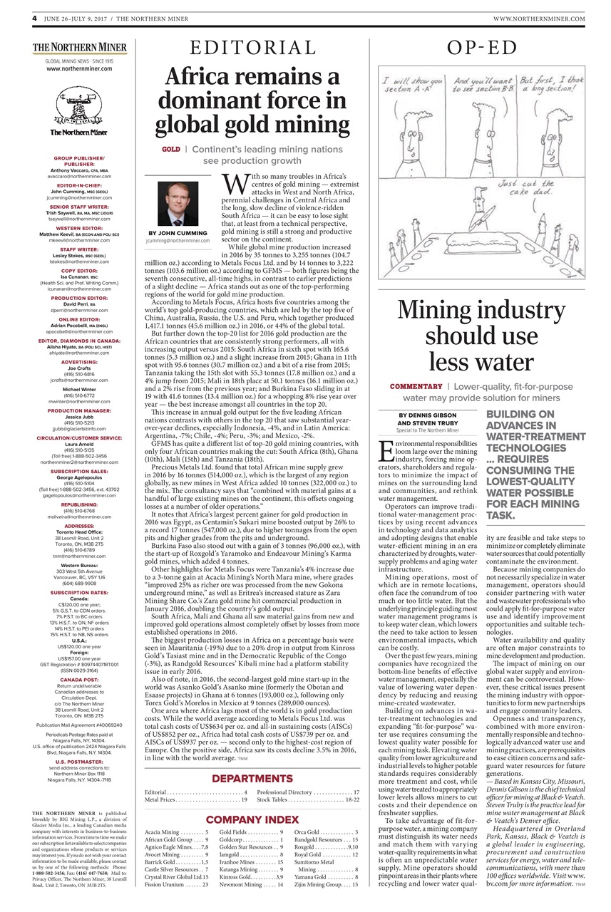 The Northern Miner Preview Pages