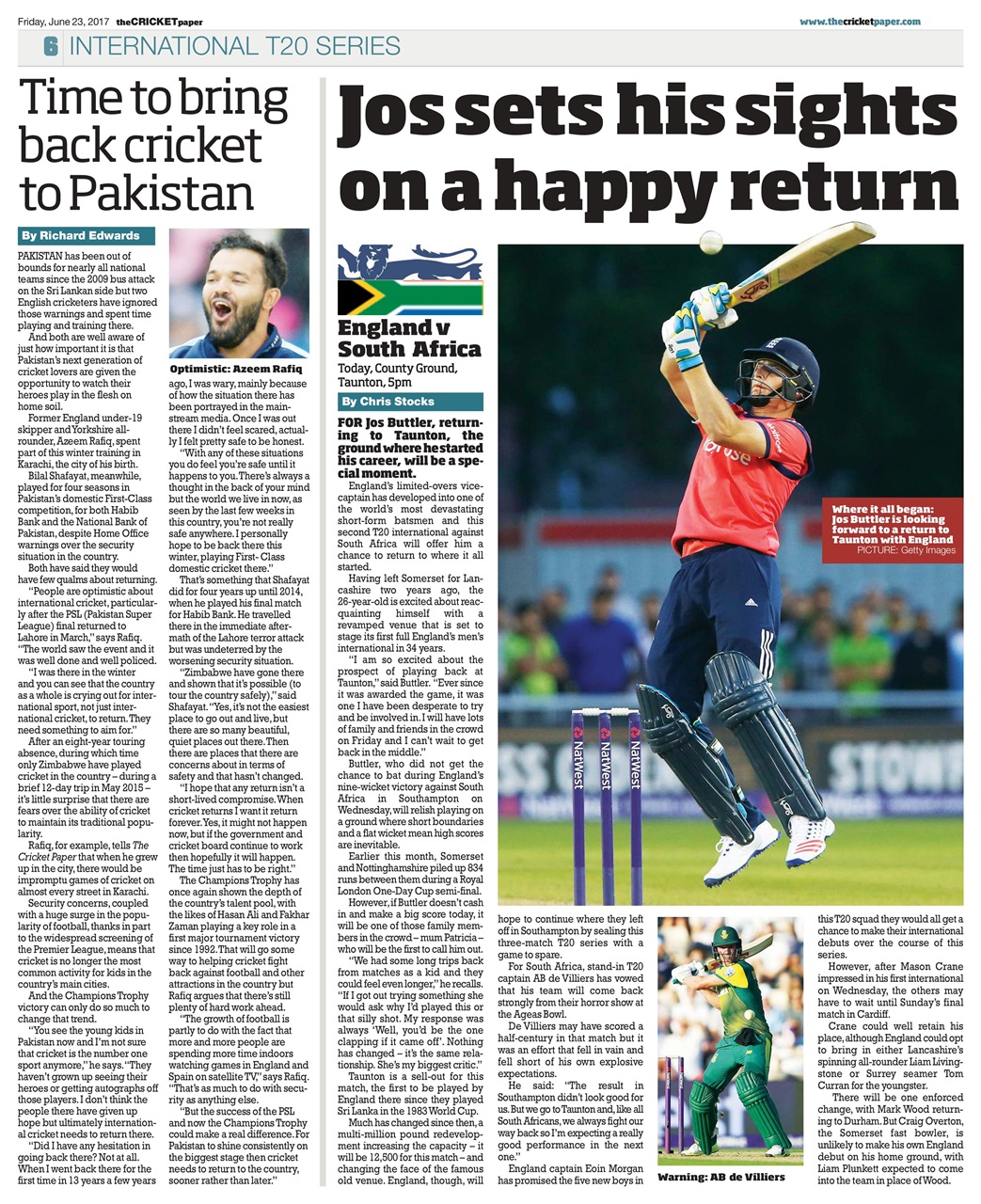 The Cricket Paper Preview Pages