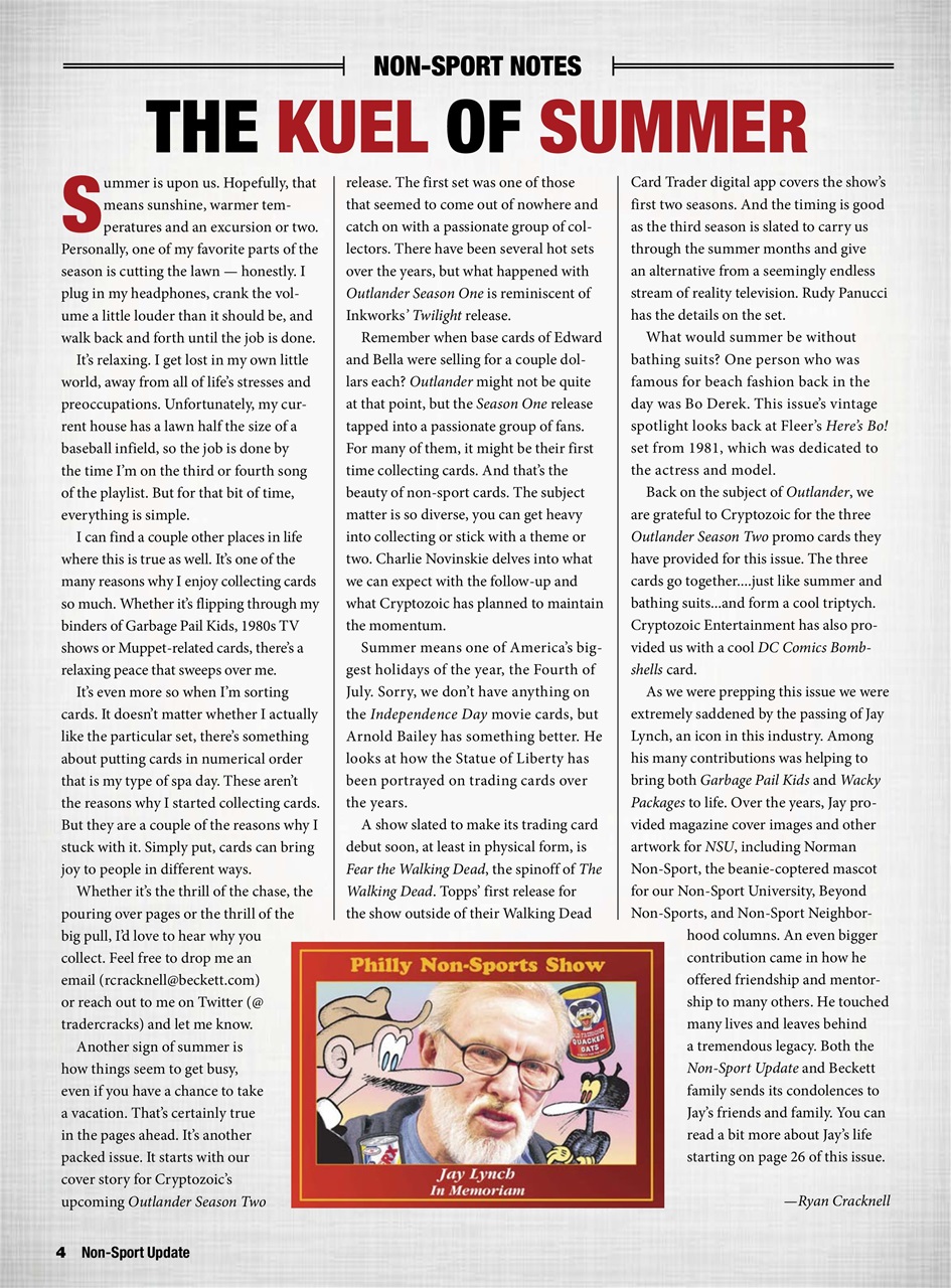 Non-Sport Update Magazine Preview Pages