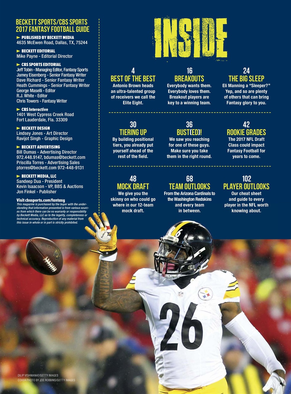 Beckett Football Magazine Preview Pages