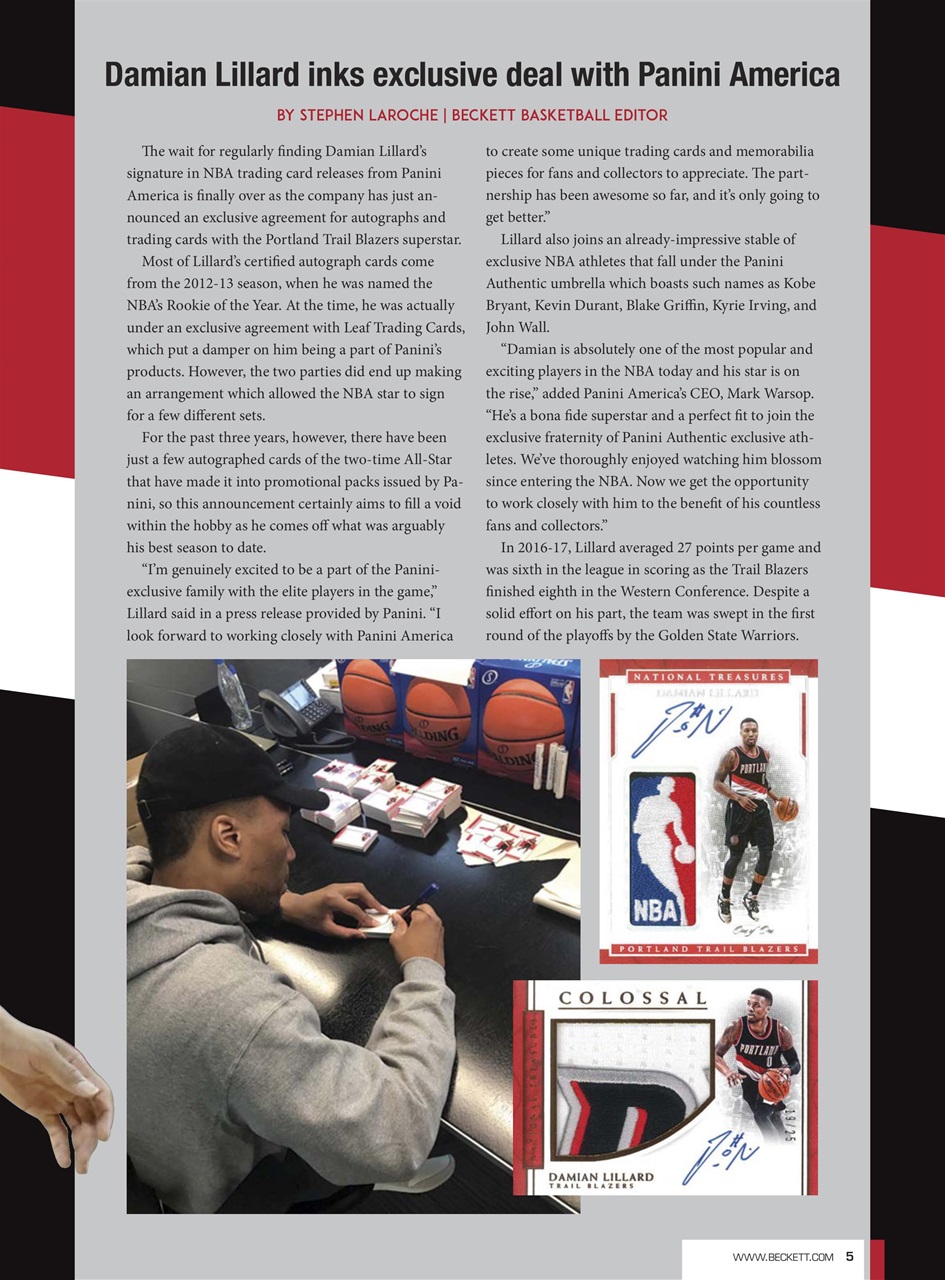 Beckett Basketball Magazine Preview Pages