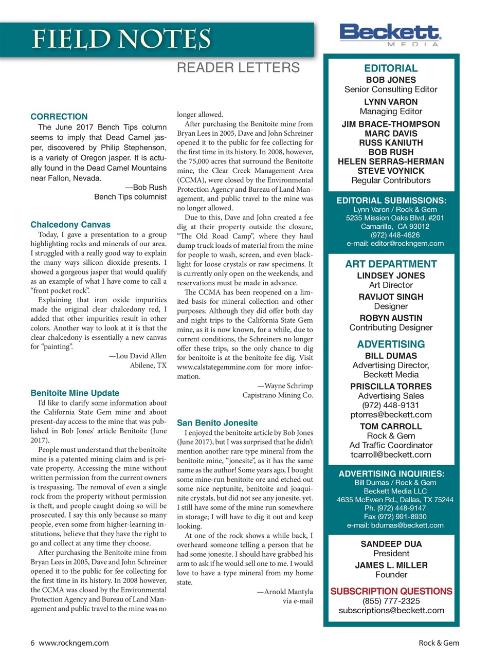 Rock&Gem Magazine Preview Pages