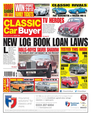 Classic Car Buyer issue No. 388 New Log Book Loan Laws