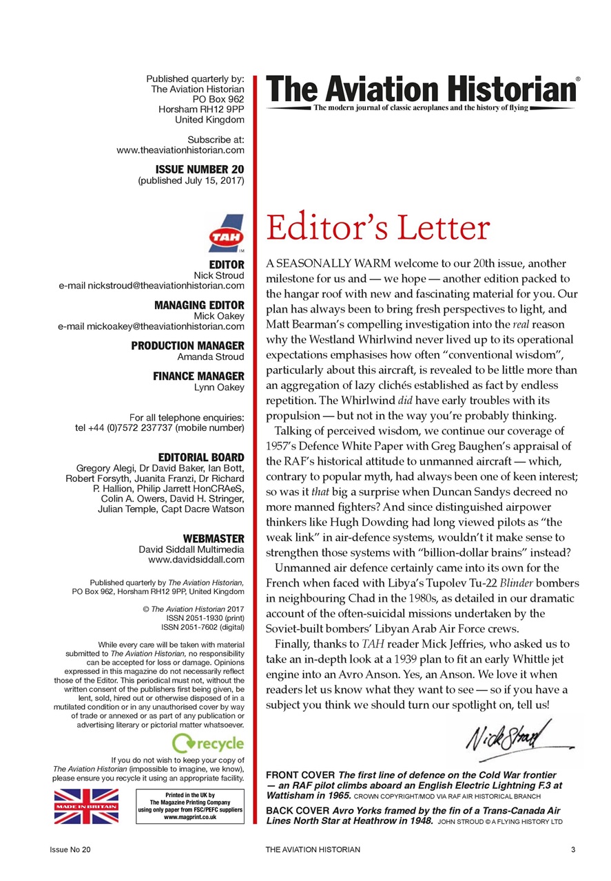 The Aviation Historian Magazine Preview Pages