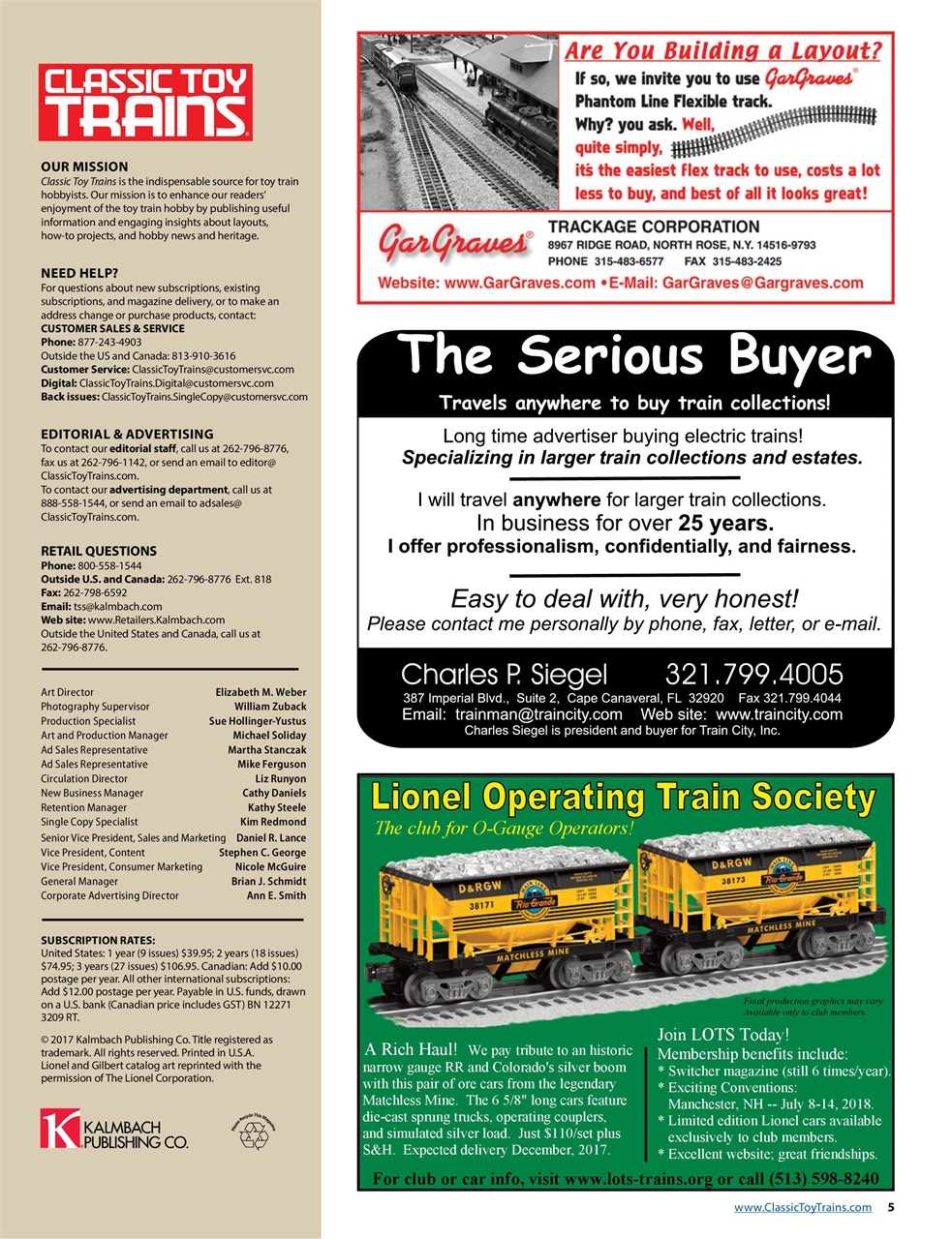 Classic Toy Trains Preview Pages