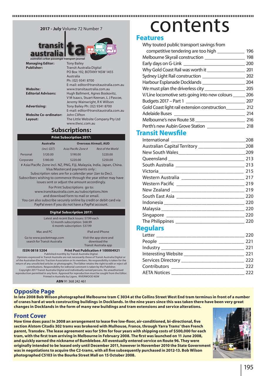 Transit Australia Preview Pages
