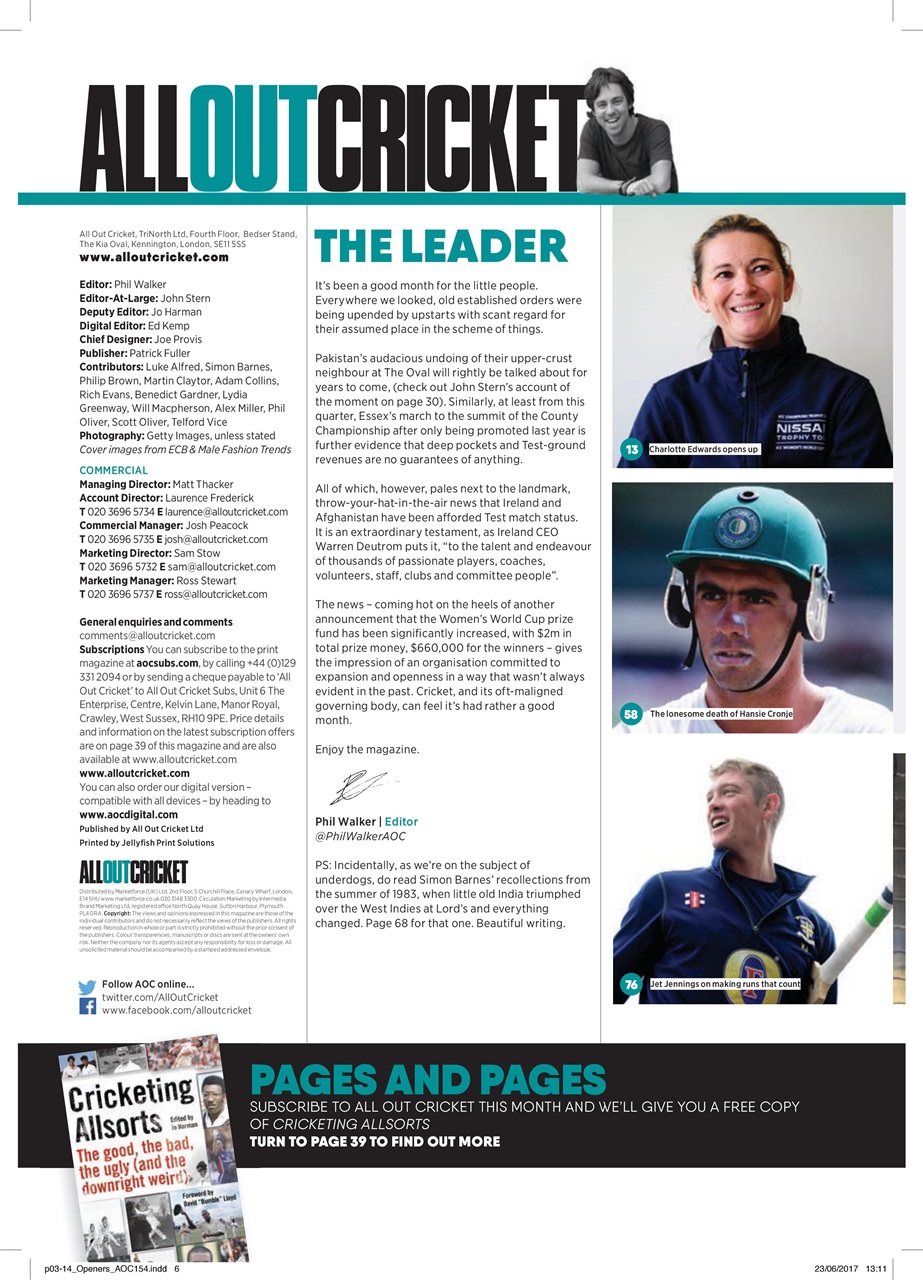 Wisden Cricket Monthly Preview Pages