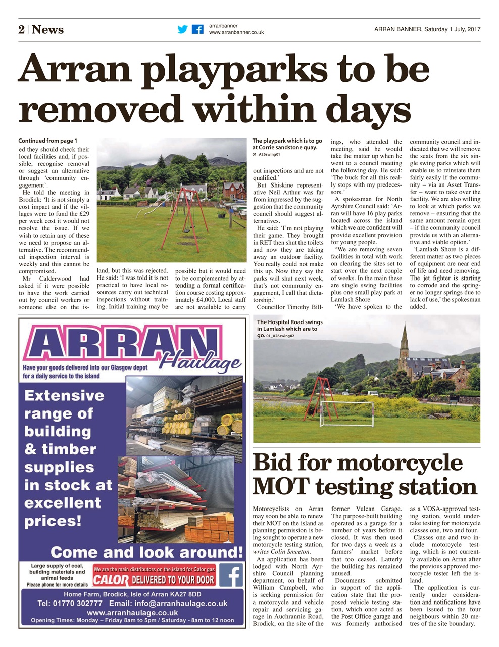 Arran Banner Preview Pages
