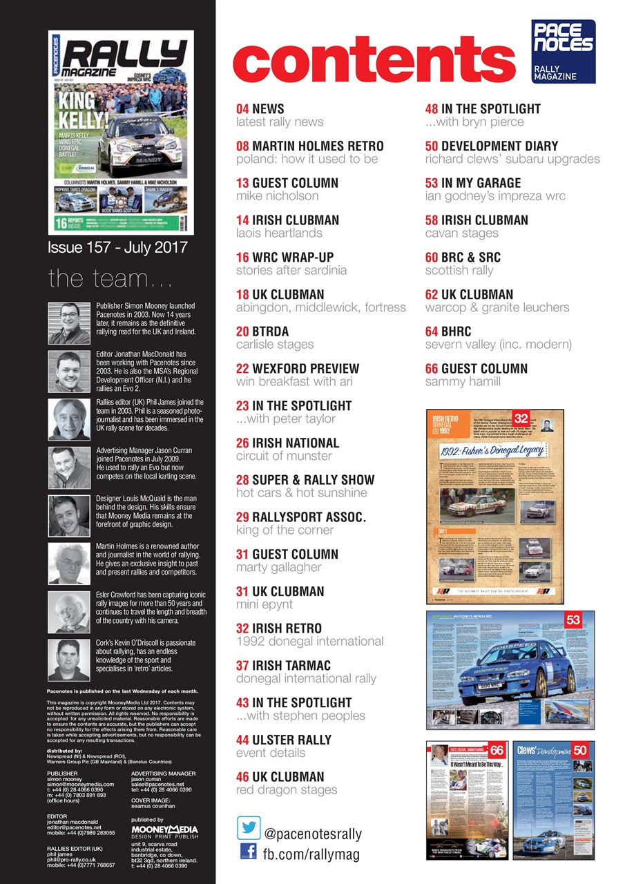 Pacenotes Rally magazine Preview Pages