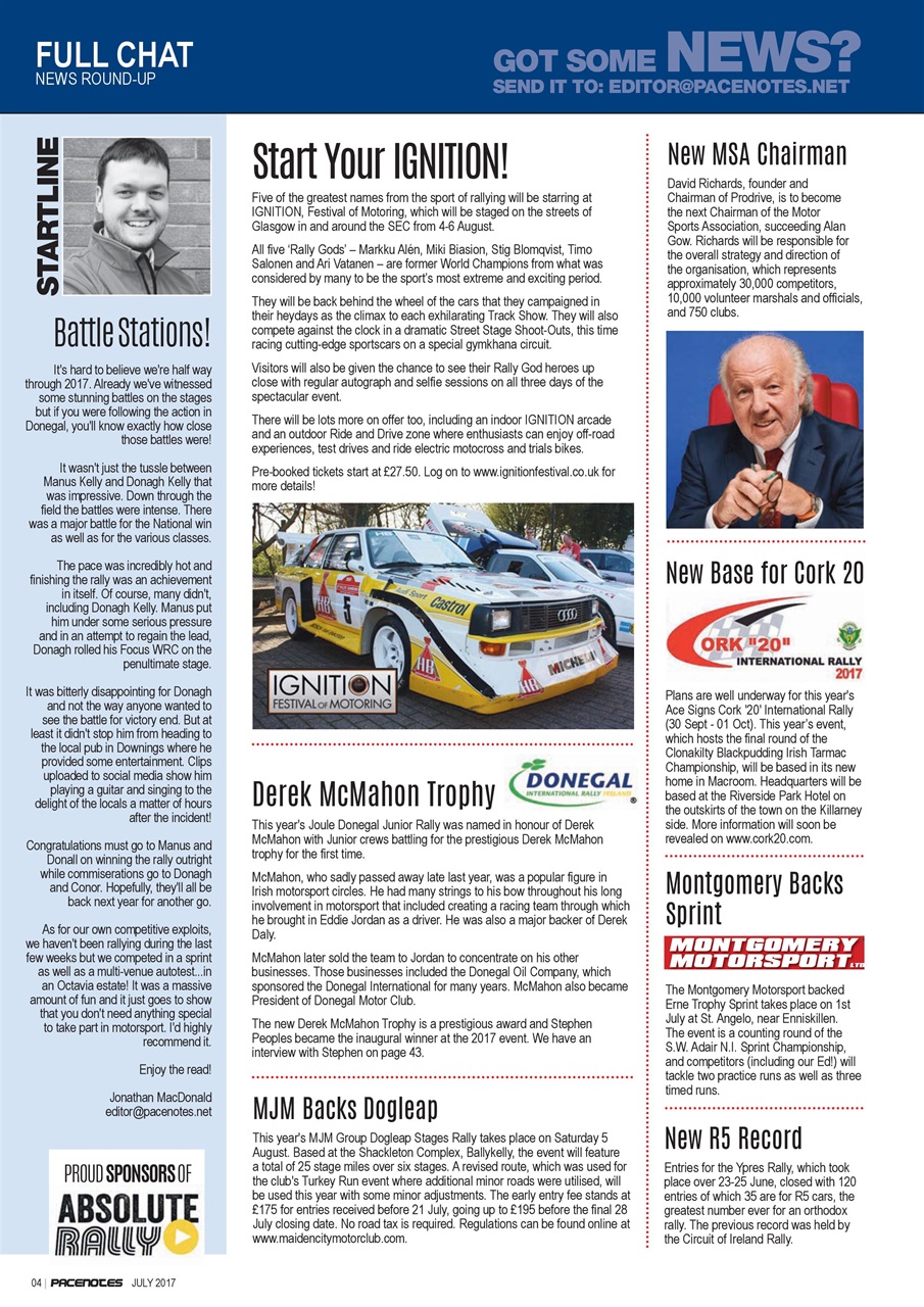 Pacenotes Rally magazine Preview Pages