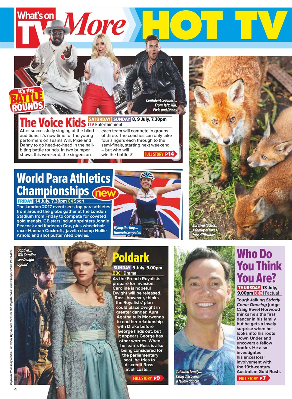 What's on TV Preview Pages