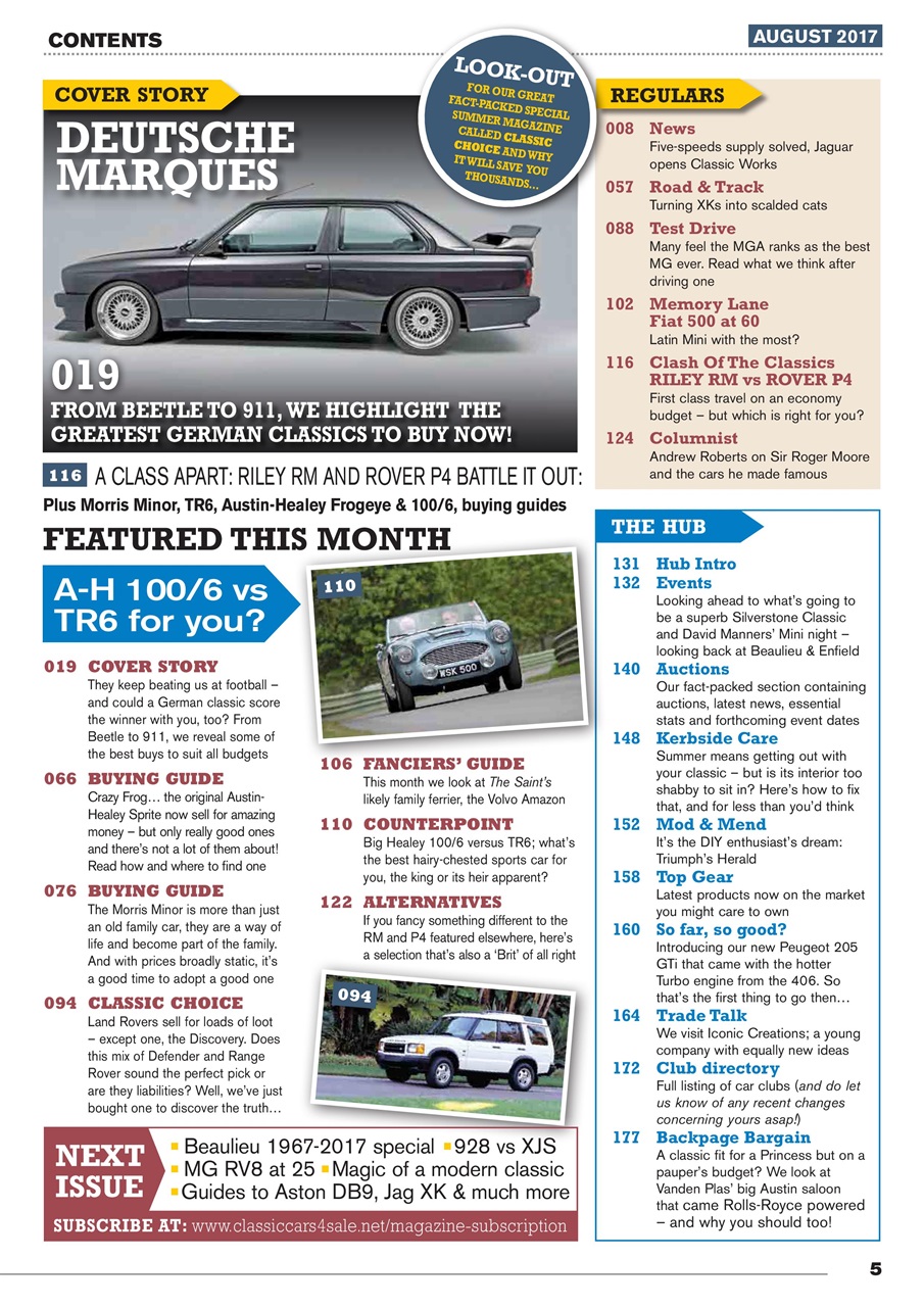Classic Motoring Preview Pages