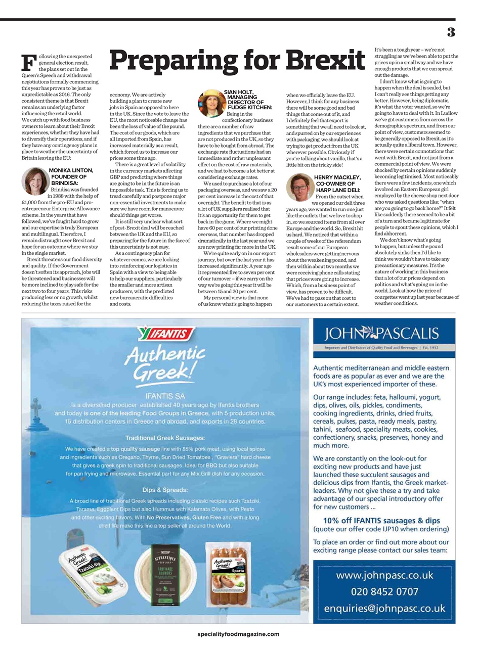 Speciality Food Preview Pages