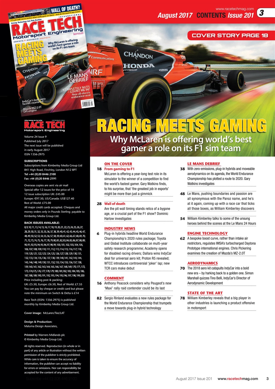 Race Tech Preview Pages