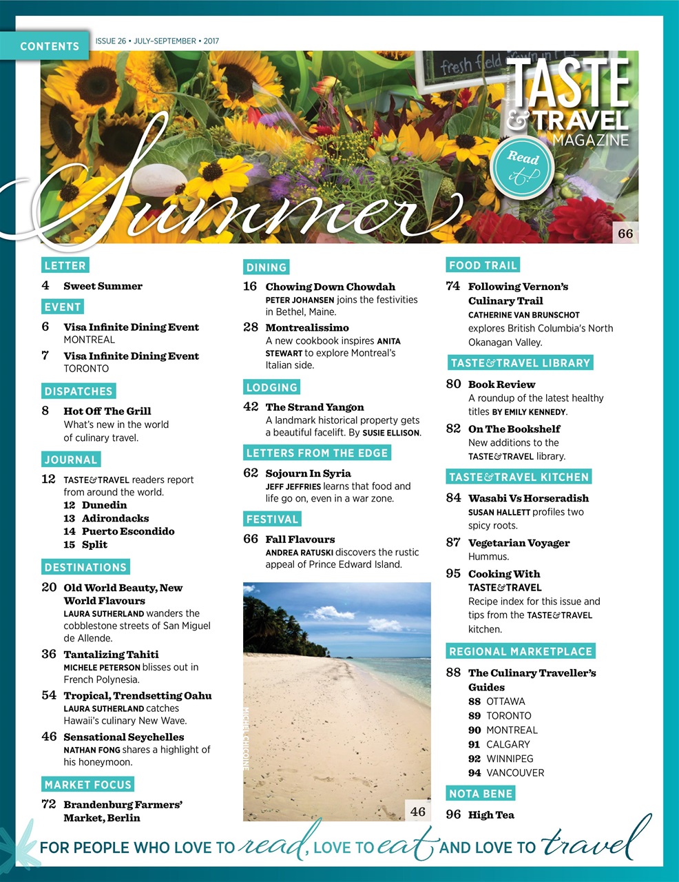 Taste & Travel International Preview Pages