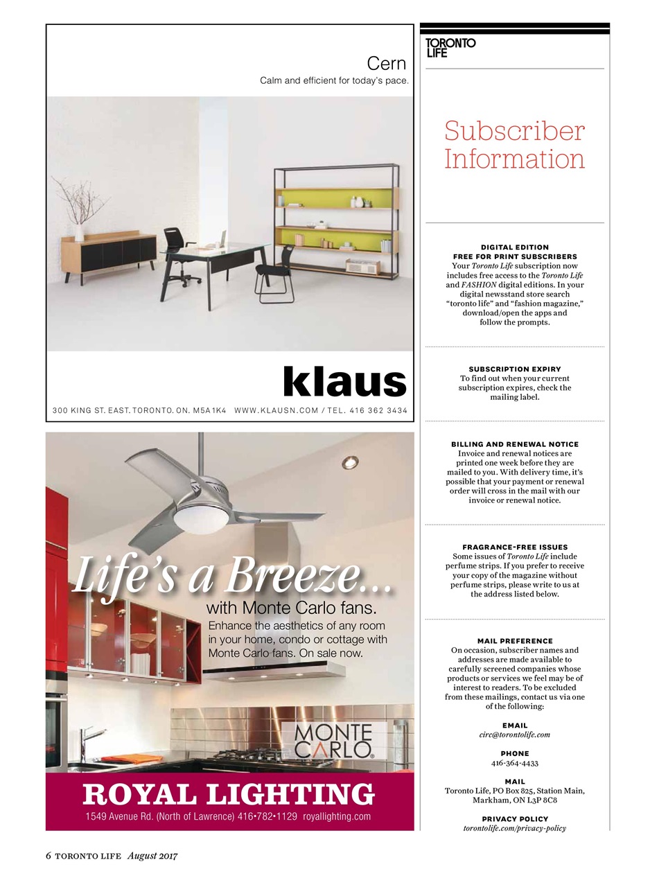 Toronto Life Preview Pages