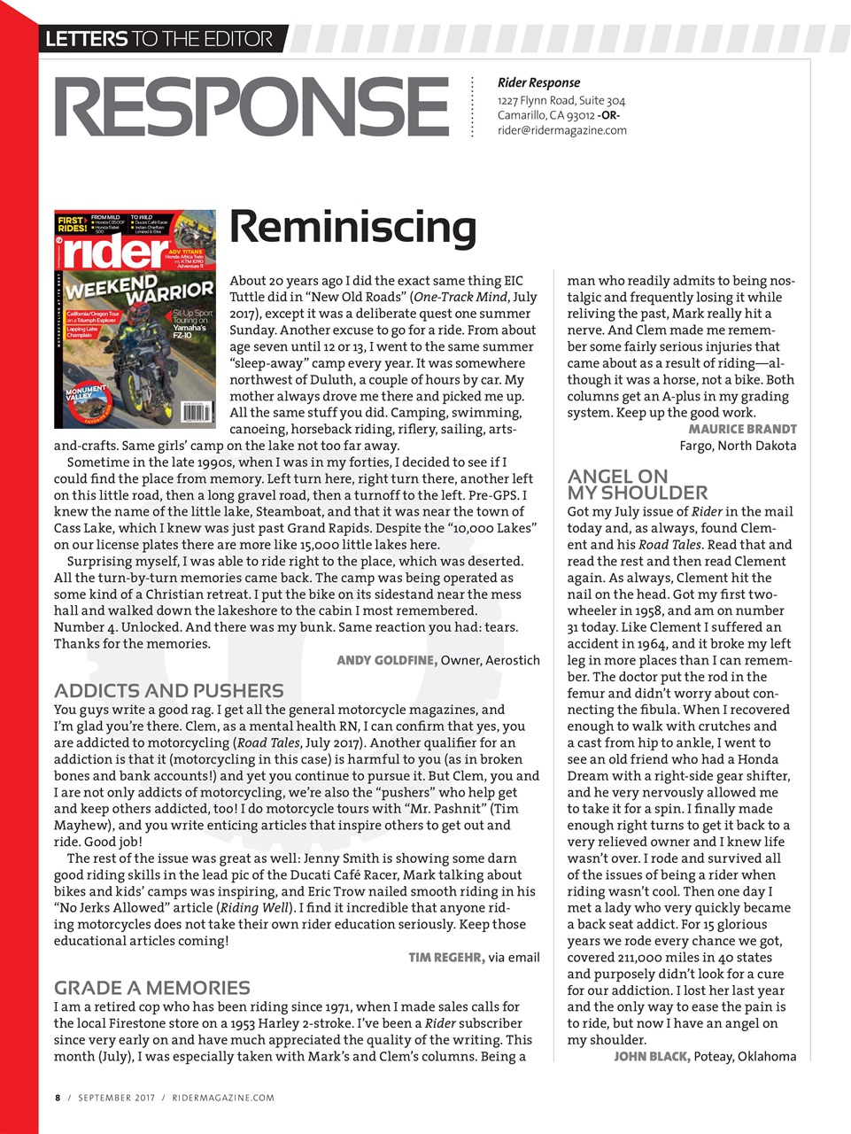 Rider Magazine Preview Pages