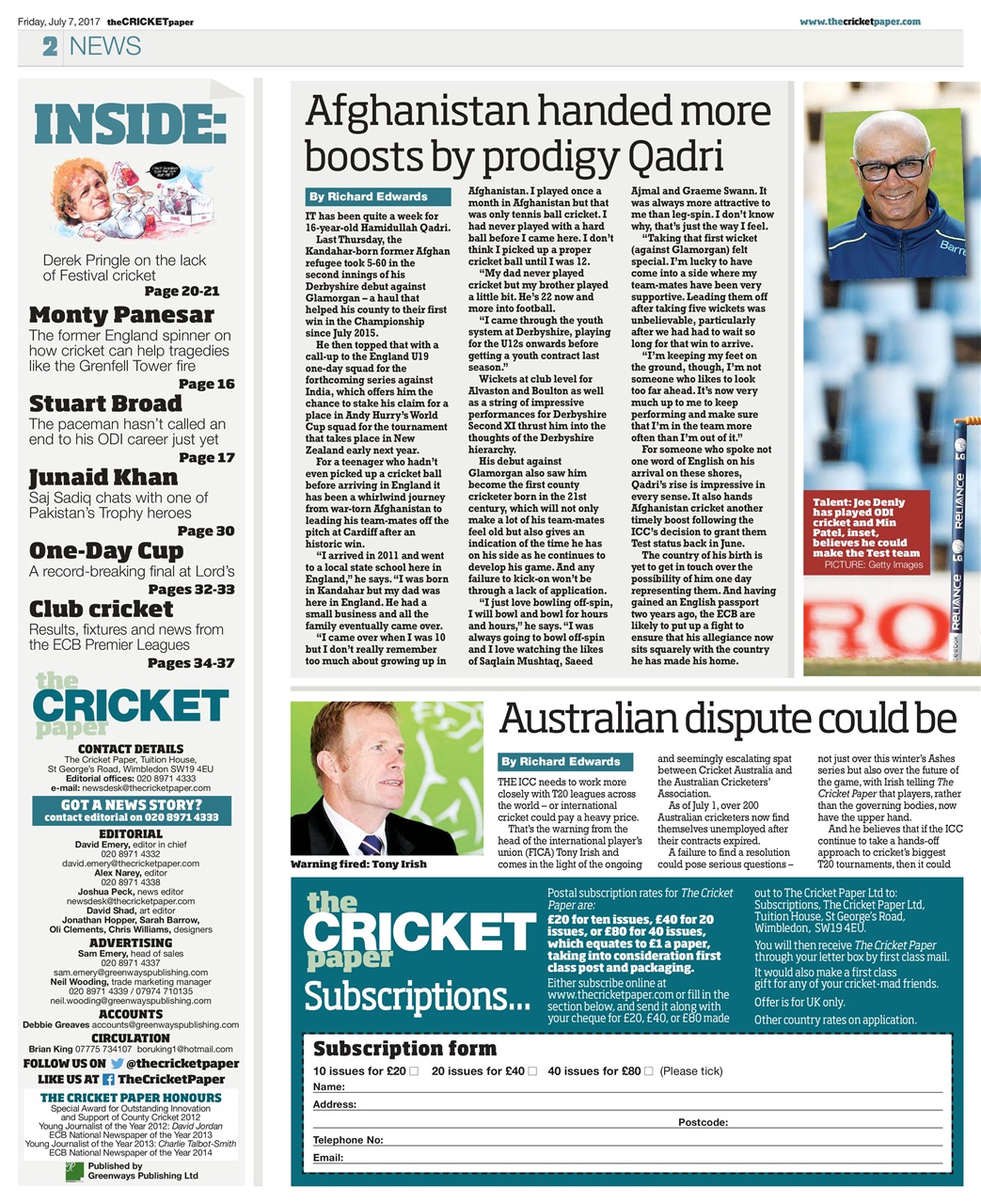 The Cricket Paper Preview Pages