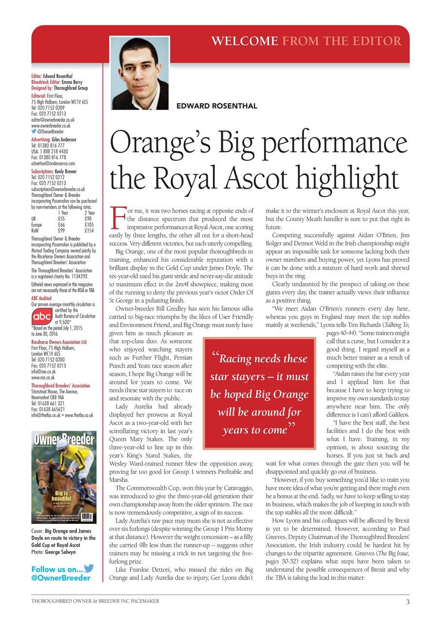 The Owner Breeder Preview Pages