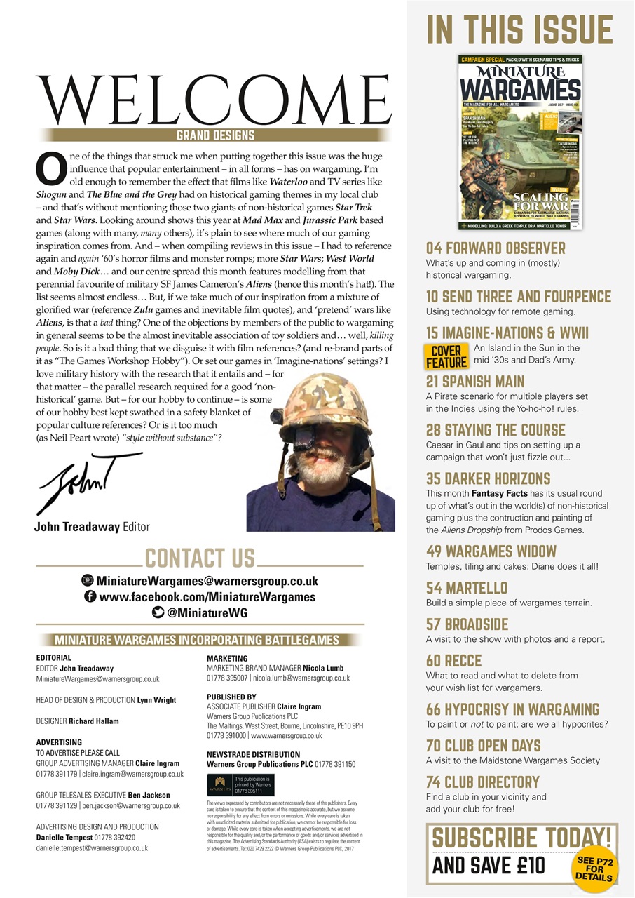Miniature Wargames Preview Pages
