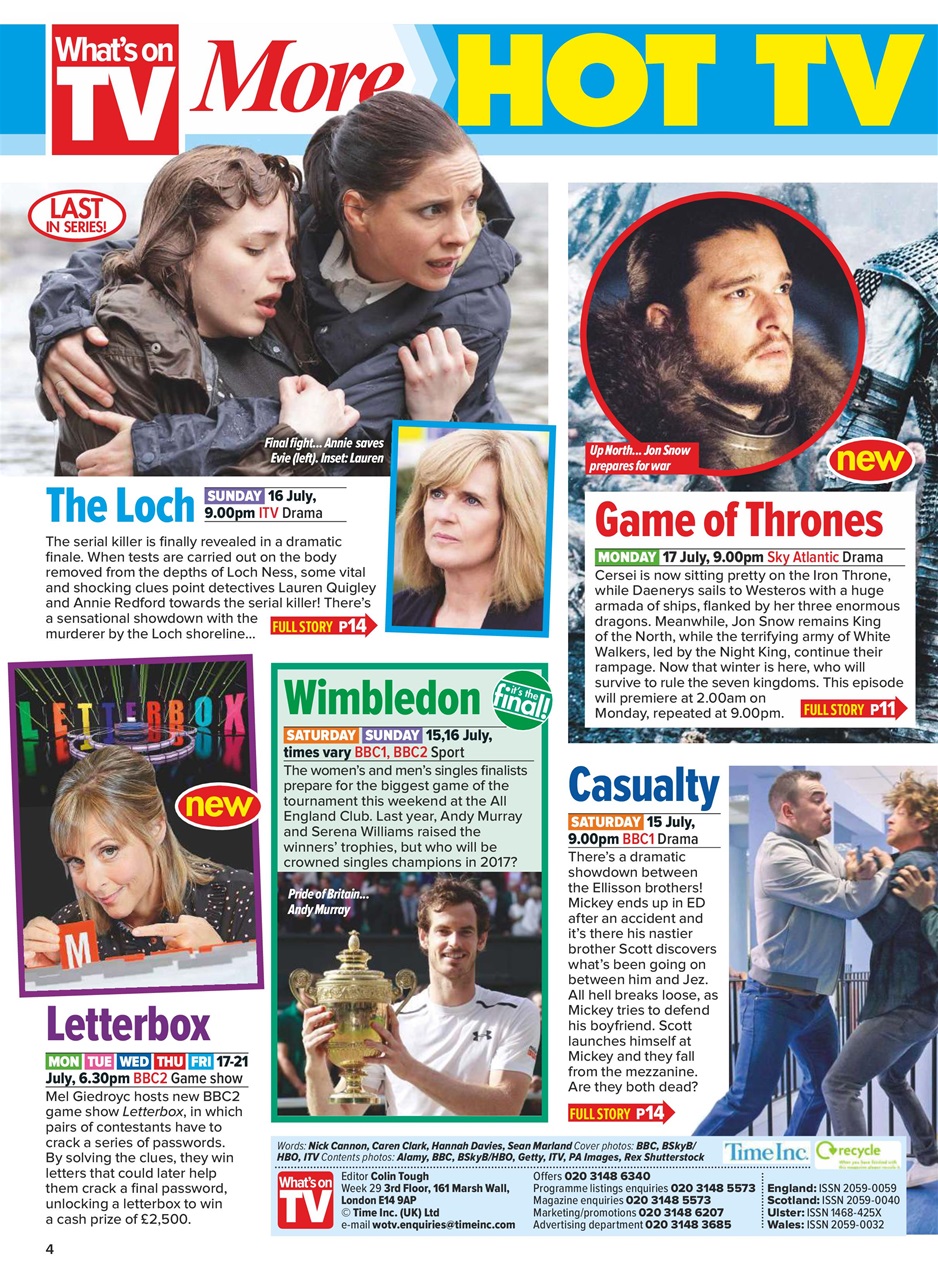 What's on TV Preview Pages