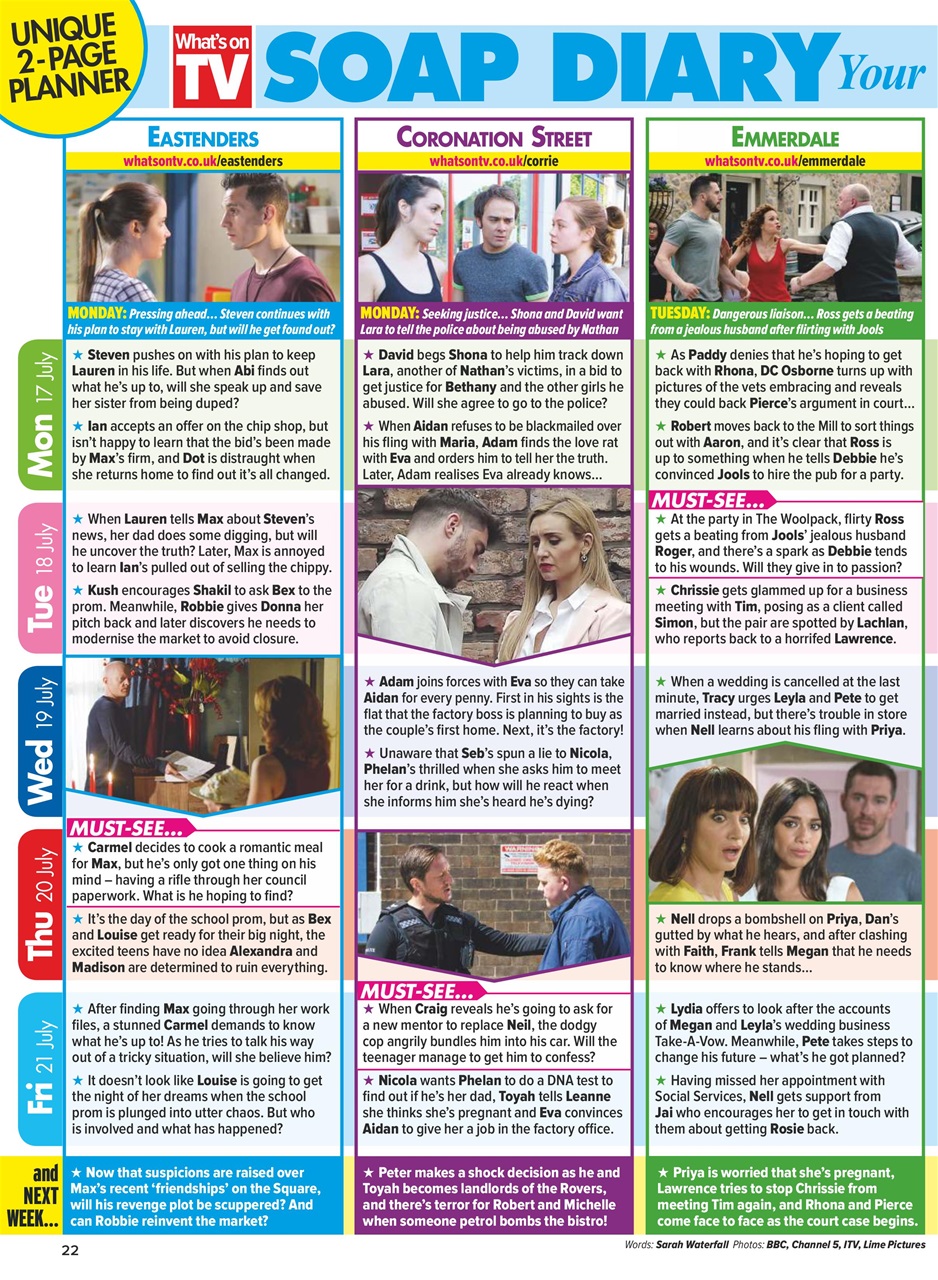 What's on TV Preview Pages
