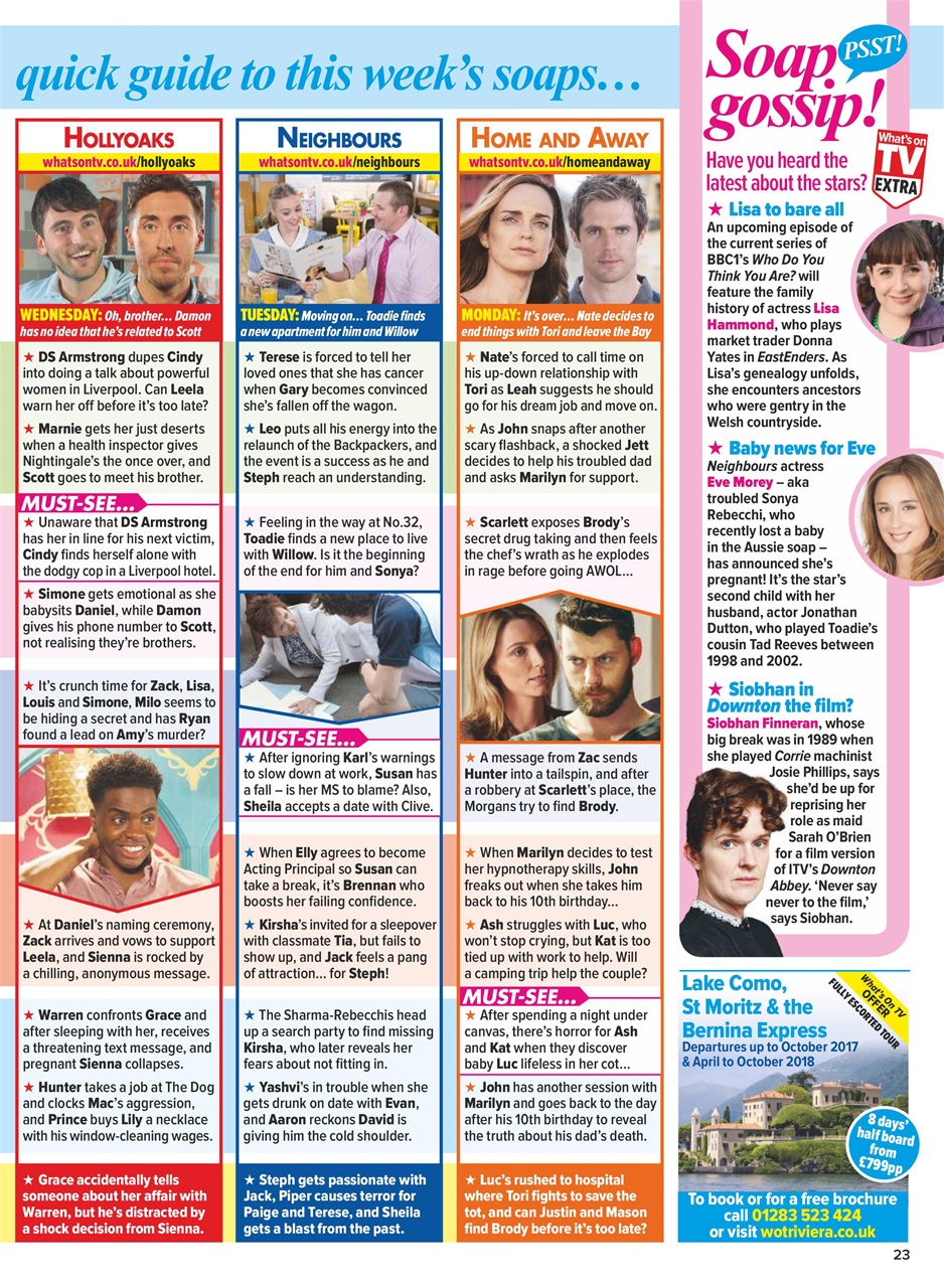 What's on TV Preview Pages