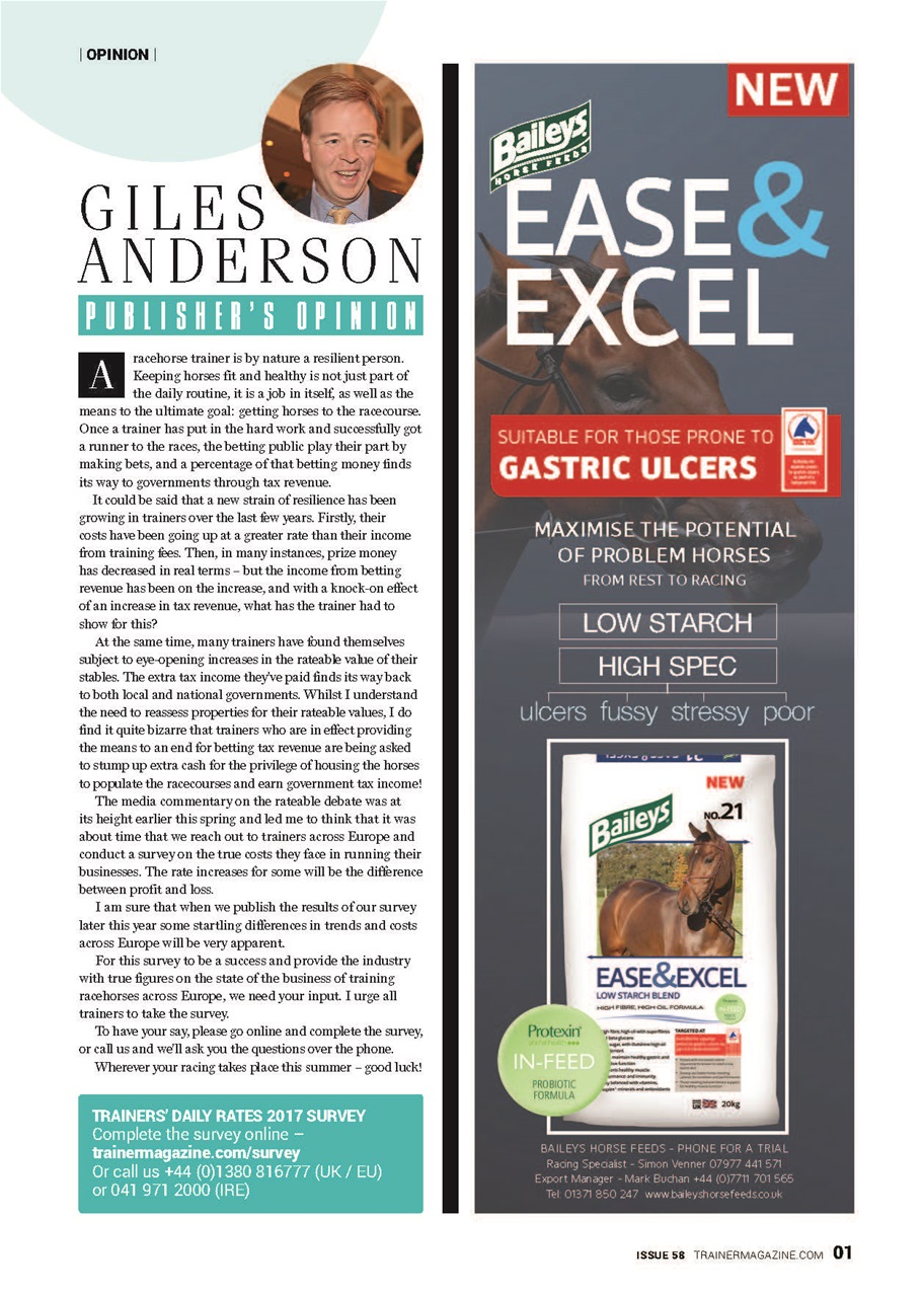 European Trainer Magazine - horse racing Preview Pages