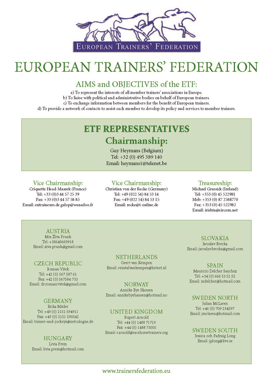 European Trainer Magazine - horse racing Preview Pages