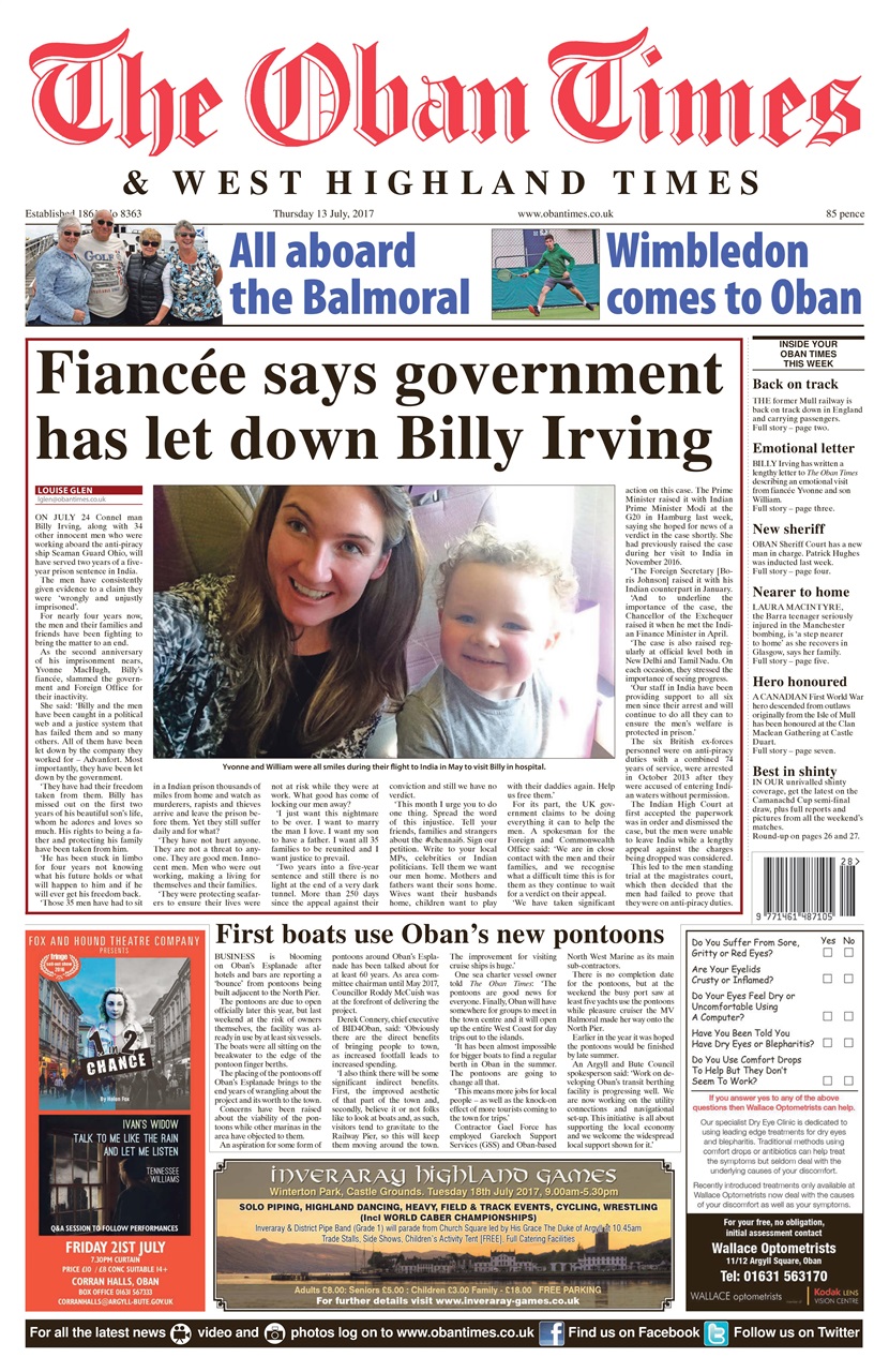 The Oban Times & Lochaber Times Preview Pages