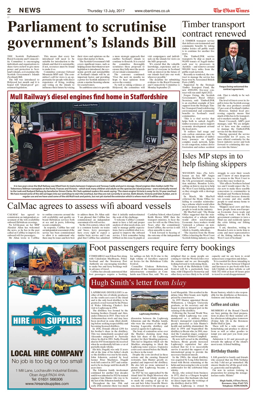 The Oban Times & Lochaber Times Preview Pages