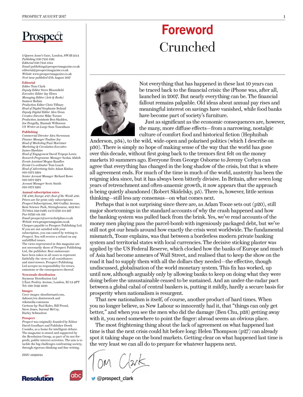 Prospect Magazine Preview Pages