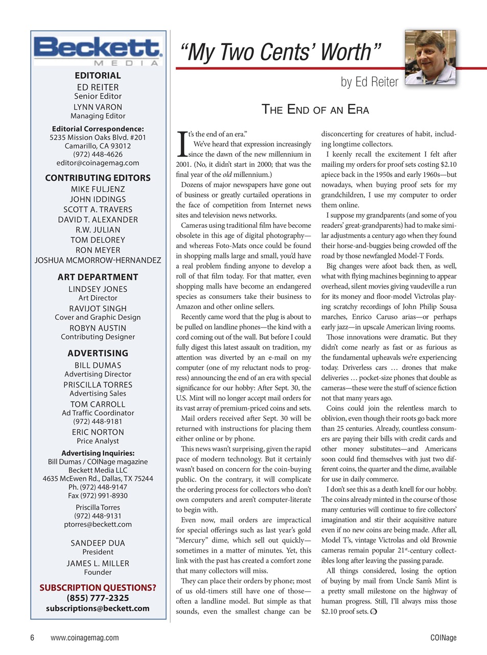 COINage Magazine Preview Pages